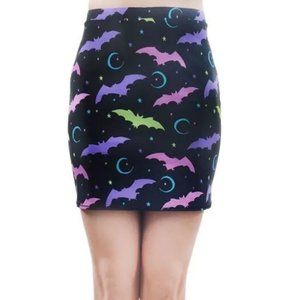 NWT Rat Baby Colorful Bats Bodycon Skirt XXL